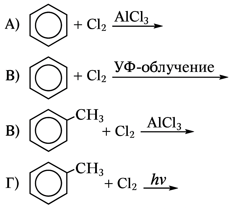 Задания №14. Химические свойства и реакции углеводородов.