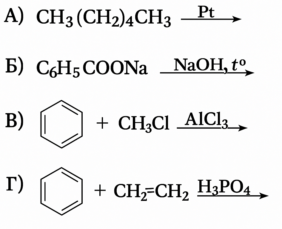 Задания №14. Химические свойства и реакции углеводородов.